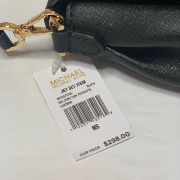 Michael Kors Bag JSI MD Conv Chn Pouchtte Black - Picture 2 of 16